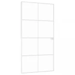 fehér edzett üveg és alumínium vékony beltéri ajtó 102x201,5 cm