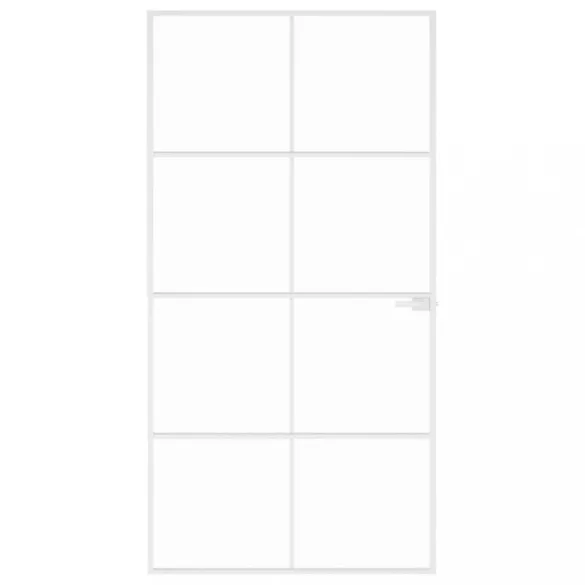 fehér edzett üveg és alumínium vékony beltéri ajtó 102x201,5 cm