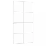 fehér edzett üveg és alumínium vékony beltéri ajtó 102x201,5 cm