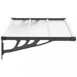 fekete és átlátszó polikarbonát ajtóelőtető 122 x 90 cm