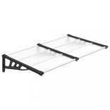 fekete és átlátszó polikarbonát ajtóelőtető 152,5 x 90 cm