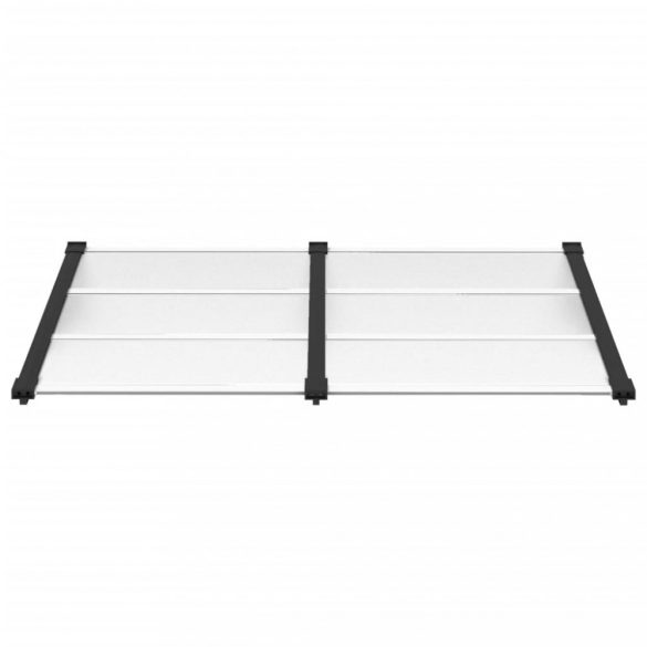 fekete és átlátszó polikarbonát ajtóelőtető 152,5 x 90 cm