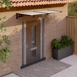 fekete és átlátszó polikarbonát ajtóelőtető 199 x 90 cm