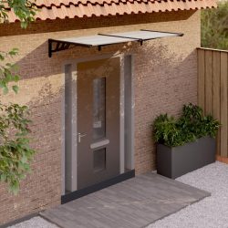   fekete és átlátszó polikarbonát ajtóelőtető 199 x 90 cm