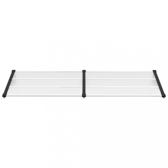 fekete és átlátszó polikarbonát ajtóelőtető 239 x 90 cm