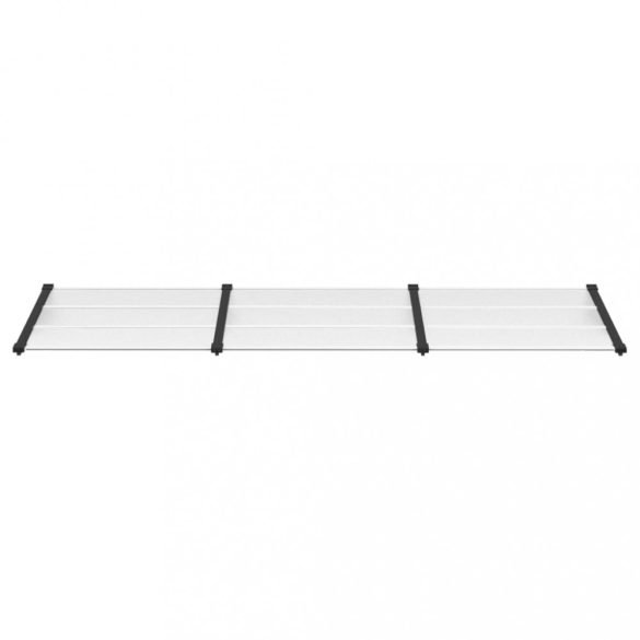 fekete és átlátszó polikarbonát ajtóelőtető 297,5 x 90 cm