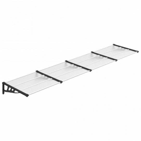 fekete és átlátszó polikarbonát ajtóelőtető 396 x 90 cm