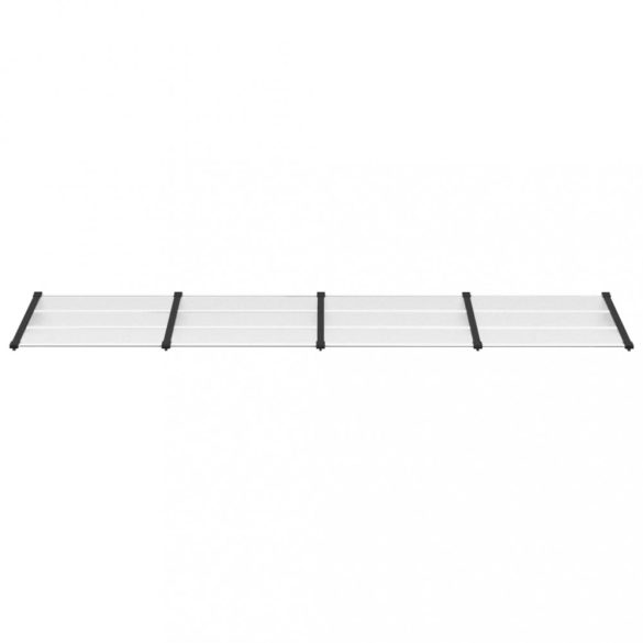 fekete és átlátszó polikarbonát ajtóelőtető 396 x 90 cm