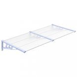 szürke és átlátszó polikarbonát ajtóelőtető 199 x 90 cm