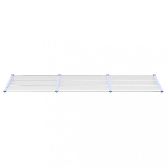 szürke és átlátszó polikarbonát ajtóelőtető 297,5 x 90 cm