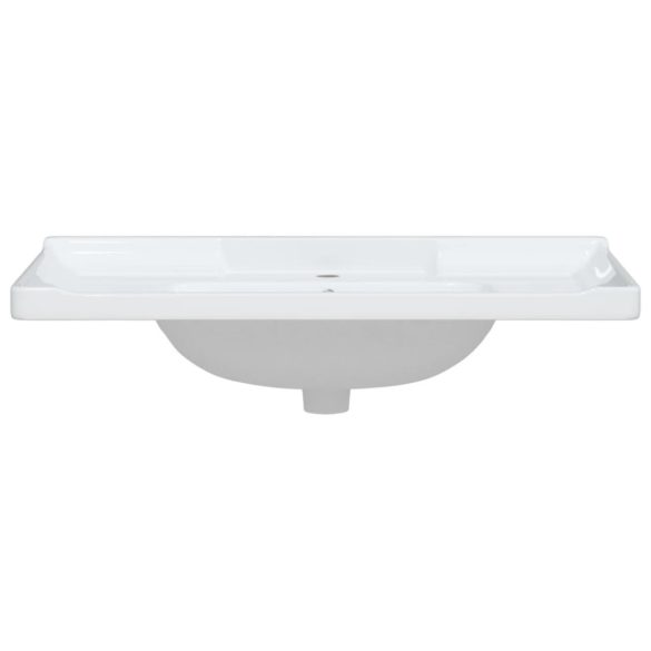 fehér négyszögletű kerámia fürdőszobai mosdókagyló 91,5x48x23cm