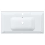 fehér négyszögletű kerámia fürdőszobai mosdókagyló 91,5x48x23cm