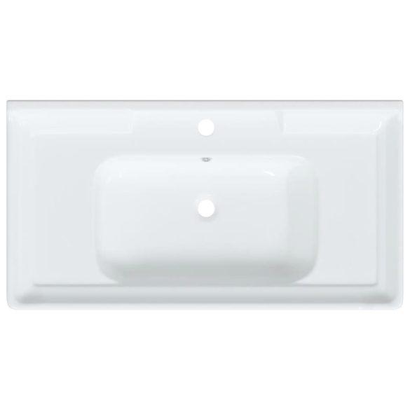 fehér négyszögletű kerámia fürdőszobai mosdókagyló 91,5x48x23cm