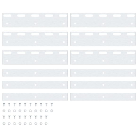 6 db ezüst rozsdamentes acél összekötő lemez 20 cm