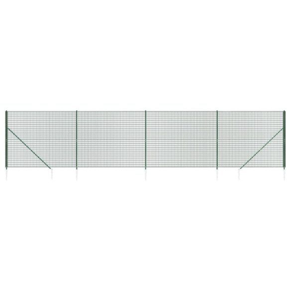 zöld dróthálós kerítés cövekekkel 1,4x10 m