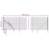 zöld dróthálós kerítés cövekekkel 1,4x25 m