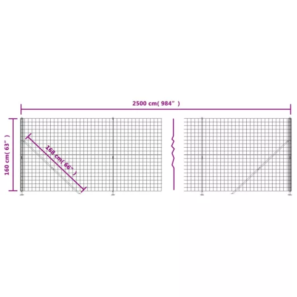 zöld dróthálós kerítés illesztőperemmel 1,6x25 m