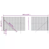 antracitszürke horganyzott acél dróthálós kerítés 2x10 m