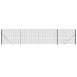 antracitszürke dróthálós kerítés cövekekkel 1,4x10 m