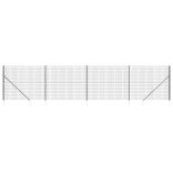 antracitszürke dróthálós kerítés cövekekkel 1,4x10 m