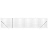 antracitszürke dróthálós kerítés cövekekkel 1,6x10 m