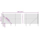 antracitszürke dróthálós kerítés cövekekkel 1,6x10 m