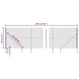 antracitszürke dróthálós kerítés cövekekkel 1,4x25 m