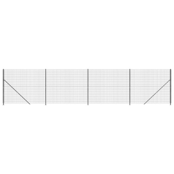 antracitszürke dróthálós kerítés illesztőperemmel 1,4x10 m