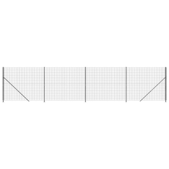 antracitszürke dróthálós kerítés illesztőperemmel 1,4x10 m