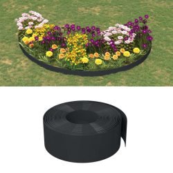 fekete polietilén kerti szegély 10 m x 20 cm