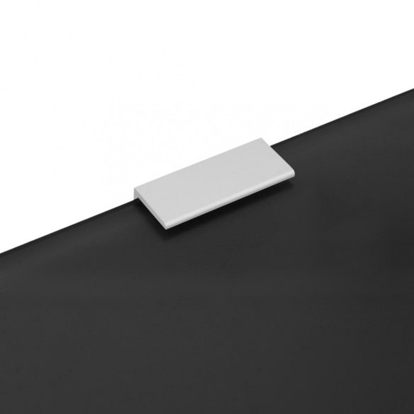 fekete edzett üveg falra szerelhető piszoárelválasztó 90x40 cm