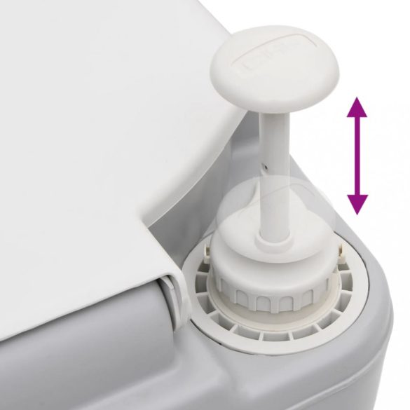 szürke-fehér HDPE hordozható kemping WC 22+12 L