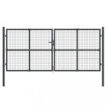 antracit színű horganyzott acél hálós kerti kapu 300 x 125 cm