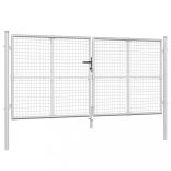 ezüst színű horganyzott acél hálós kerti kapu 300 x 125 cm