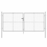 ezüst színű horganyzott acél hálós kerti kapu 300 x 125 cm