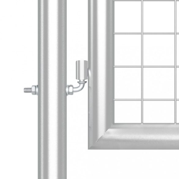 ezüst színű horganyzott acél hálós kerti kapu 300 x 125 cm