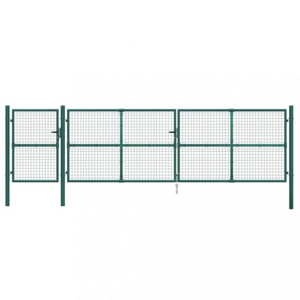 zöld horganyzott acél hálós kerti kapu 500 x 125 cm
