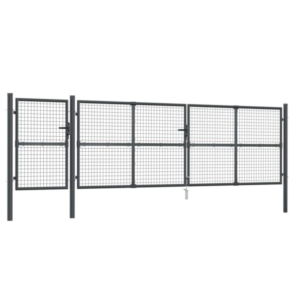 antracit színű horganyzott acél hálós kerti kapu 500 x 125 cm