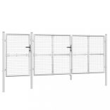 ezüst színű horganyzott acél hálós kerti kapu 400 x 125 cm