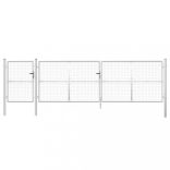 ezüst színű horganyzott acél hálós kerti kapu 500 x 125 cm