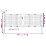 antracit színű acél kerti kapu 300 x 75 cm