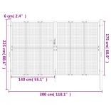 antracit színű acél kerti kapu 300 x 175 cm