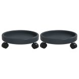 2 db szürke kerekes virágtartó átmérő 34 cm 35 kg