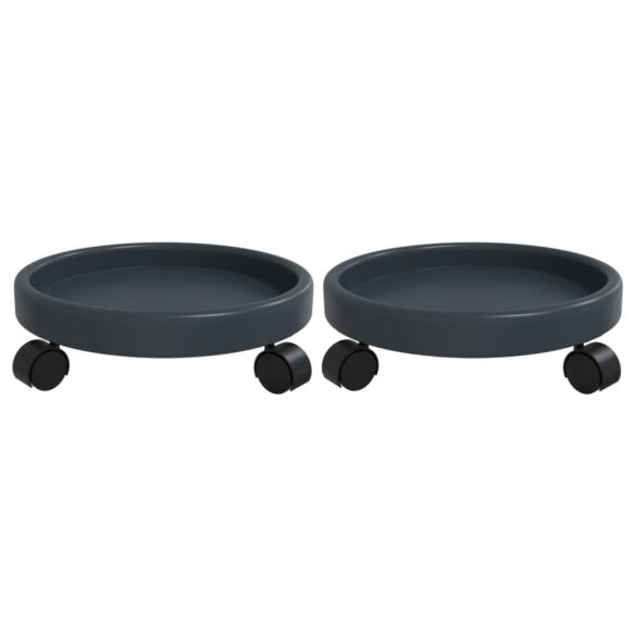 2 db szürke kerekes virágtartó átmérő 34 cm 35 kg