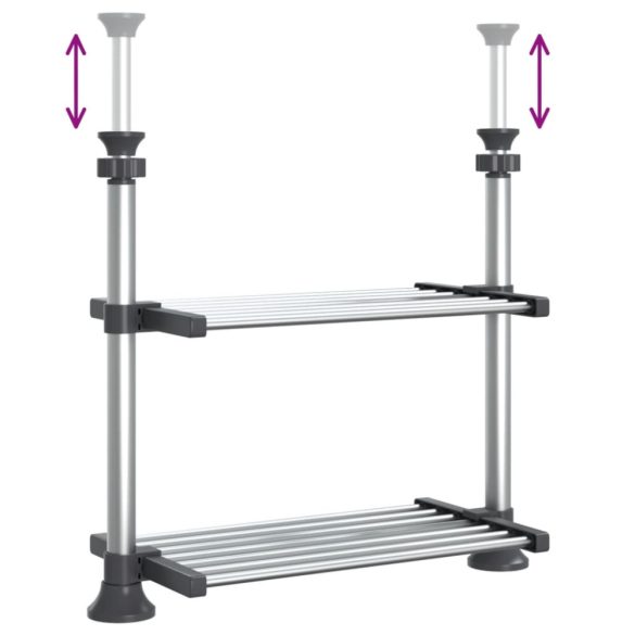 alumínium konyhapolc 50 x 25 x (50-70) cm