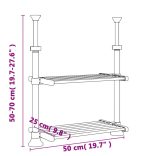 alumínium konyhapolc 50 x 25 x (50-70) cm