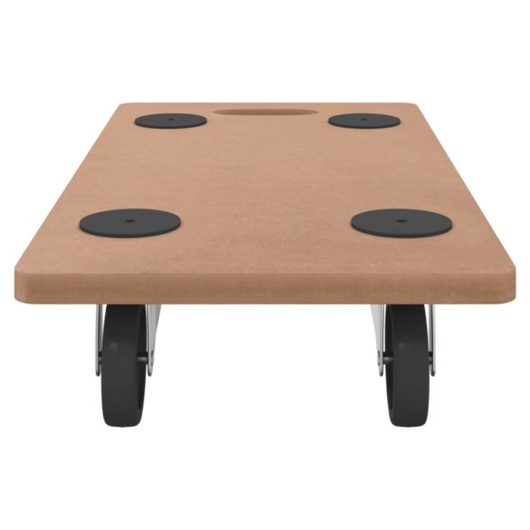 2 db négyszögletű szerelt fa görgős kiskocsi