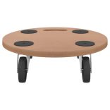 2 db kerek szerelt fa görgős kiskocsi