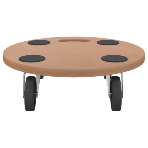 2 db kerek szerelt fa görgős kiskocsi