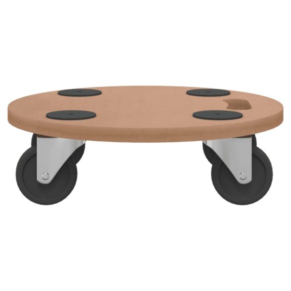 2 db kerek szerelt fa görgős kiskocsi